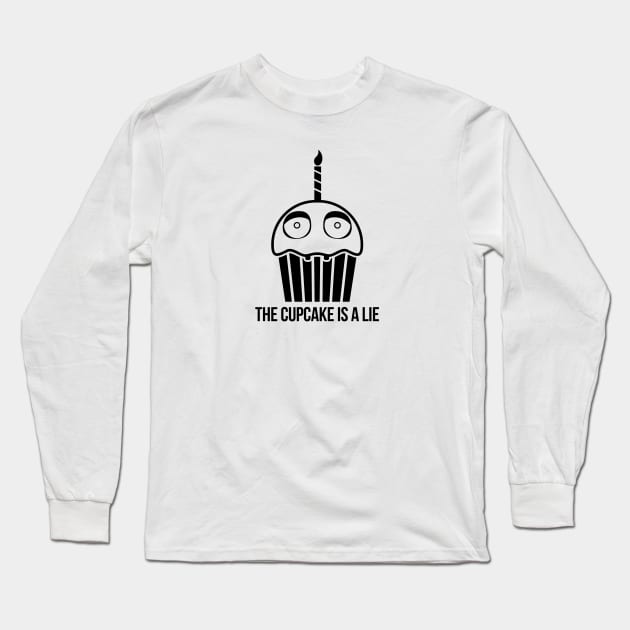 THE CUPCAKE IS A LIE - BLACK Long Sleeve T-Shirt by famousafterdeath